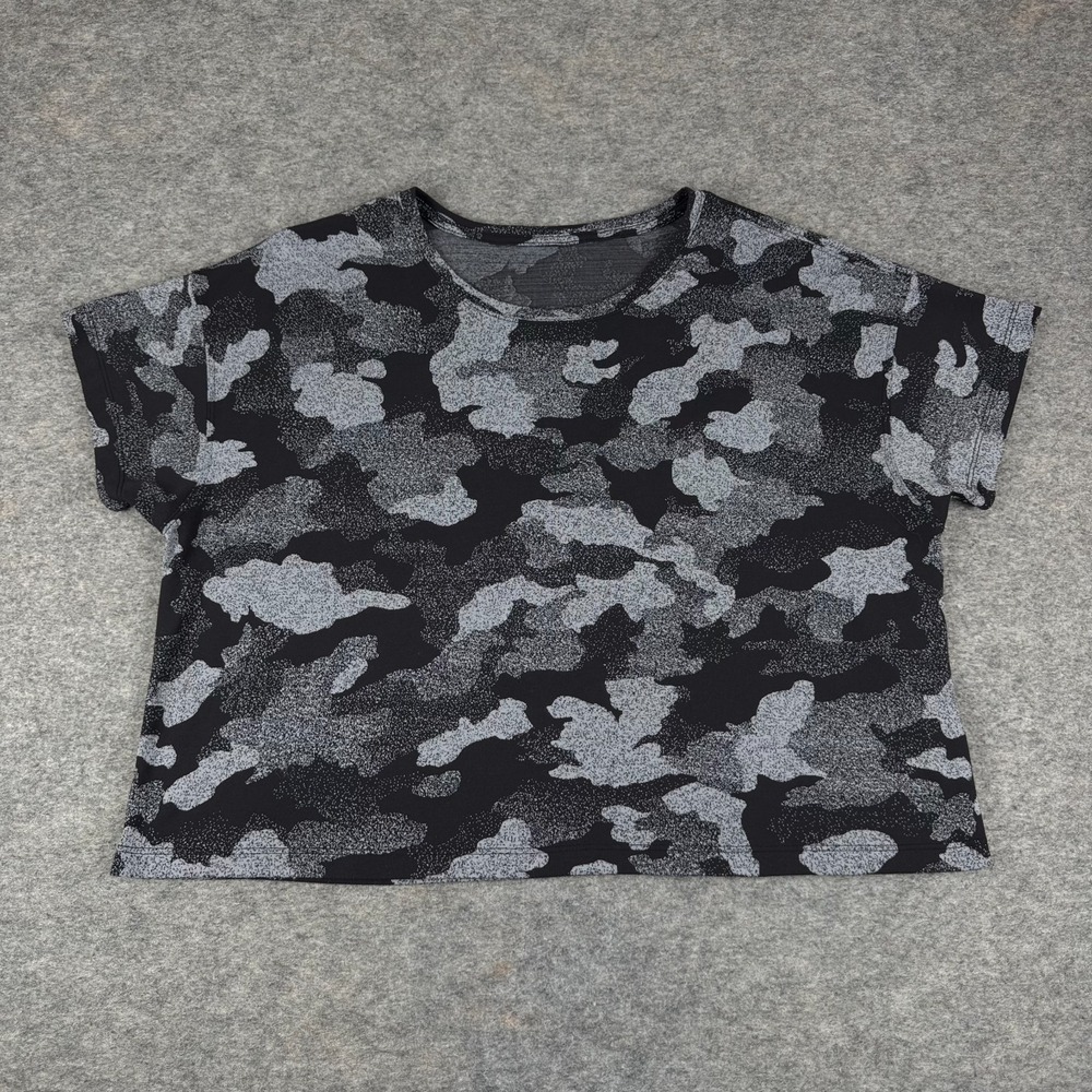 Lululemon Cates Crop Tee Heritage Speckle Camo Womens 10